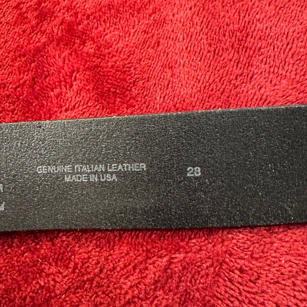 Armani Exchange Mens Black Leather Belt A|X Logo Solid Brass Buckle 30 - Picture 9 of 10